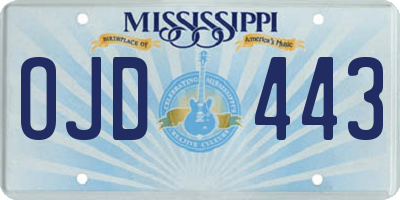 MS license plate OJD443