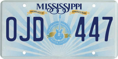 MS license plate OJD447