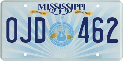 MS license plate OJD462