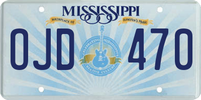MS license plate OJD470