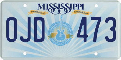 MS license plate OJD473