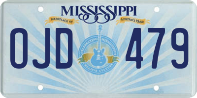 MS license plate OJD479