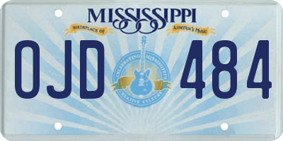 MS license plate OJD484