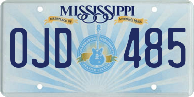 MS license plate OJD485