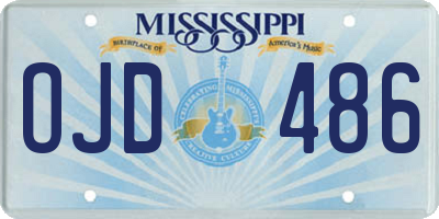 MS license plate OJD486