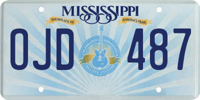 MS license plate OJD487