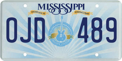 MS license plate OJD489