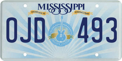 MS license plate OJD493