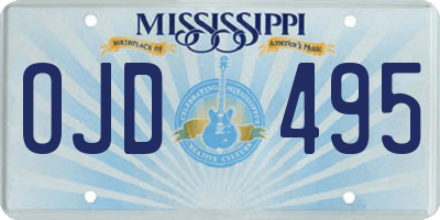 MS license plate OJD495