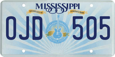 MS license plate OJD505