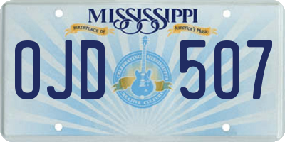 MS license plate OJD507