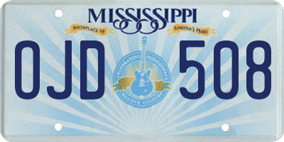 MS license plate OJD508