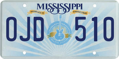 MS license plate OJD510