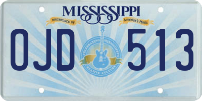 MS license plate OJD513