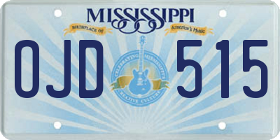 MS license plate OJD515