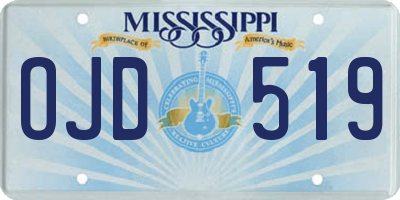 MS license plate OJD519