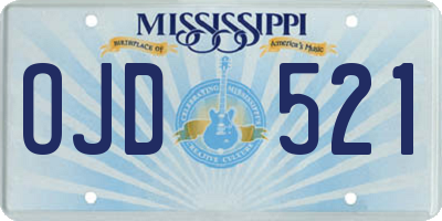 MS license plate OJD521