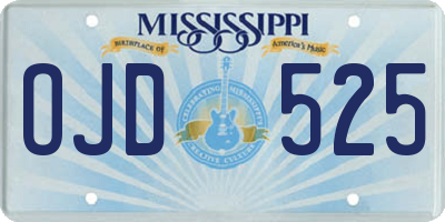 MS license plate OJD525