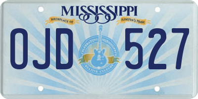 MS license plate OJD527