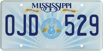 MS license plate OJD529