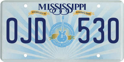 MS license plate OJD530