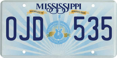 MS license plate OJD535