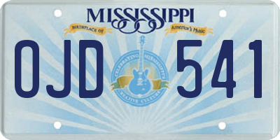 MS license plate OJD541