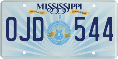 MS license plate OJD544