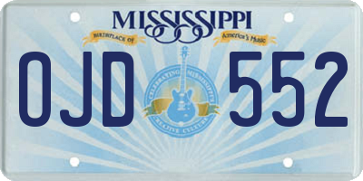 MS license plate OJD552