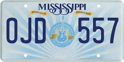 MS license plate OJD557