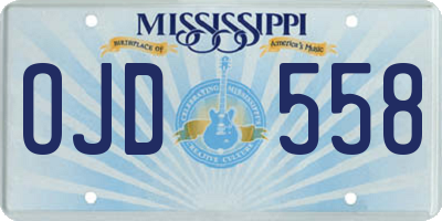 MS license plate OJD558