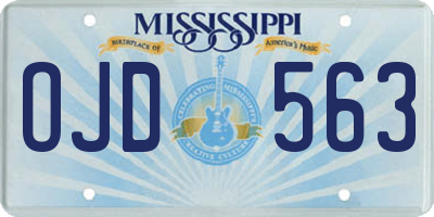 MS license plate OJD563