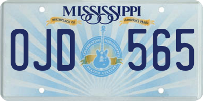 MS license plate OJD565
