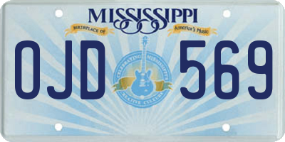MS license plate OJD569