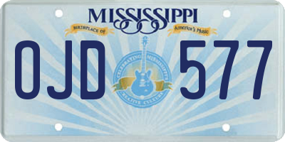 MS license plate OJD577
