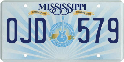 MS license plate OJD579