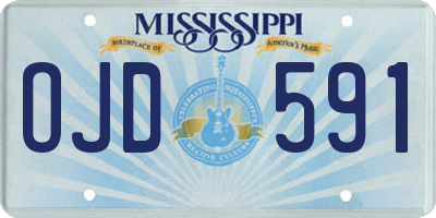 MS license plate OJD591