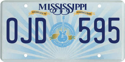 MS license plate OJD595