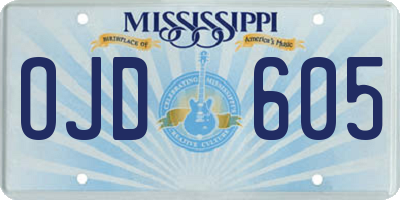 MS license plate OJD605