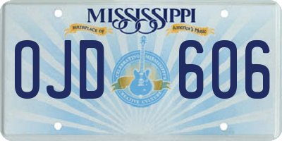 MS license plate OJD606