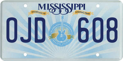 MS license plate OJD608
