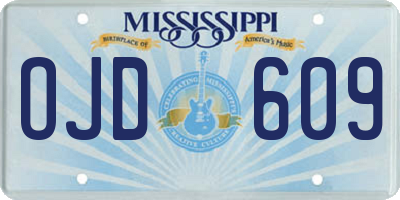 MS license plate OJD609