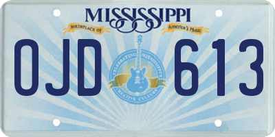 MS license plate OJD613