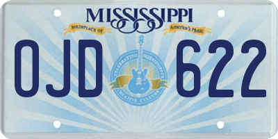 MS license plate OJD622
