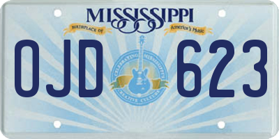 MS license plate OJD623