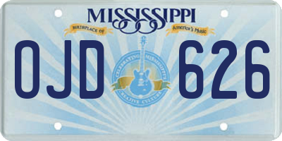 MS license plate OJD626
