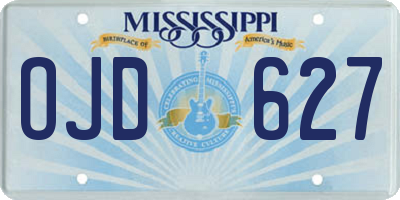 MS license plate OJD627