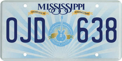 MS license plate OJD638