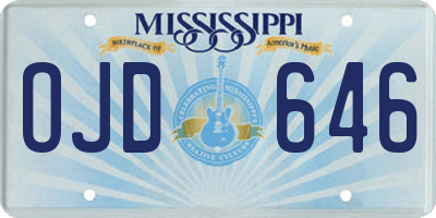 MS license plate OJD646