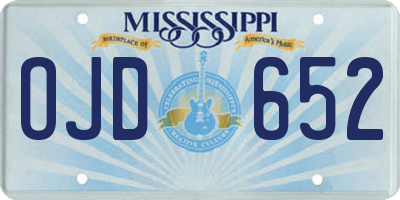 MS license plate OJD652